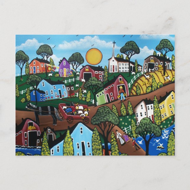 FOLK ART Country Living BY LORI EVERETT postcard (Front)