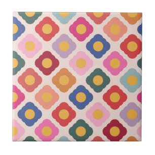 Folk Art Decorative Accent Ceramic Tile