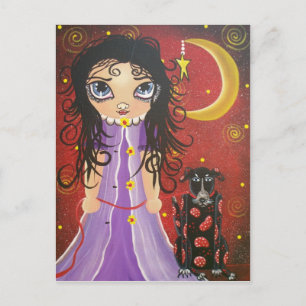 FOLK ART Doggie And Friend BY LORI postcard