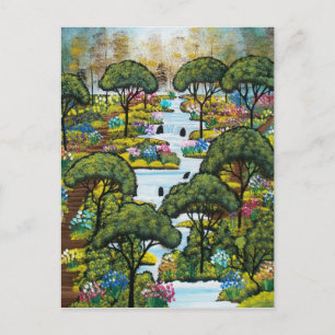 FOLK ART Early Morning BY LORI EVERETT postcard