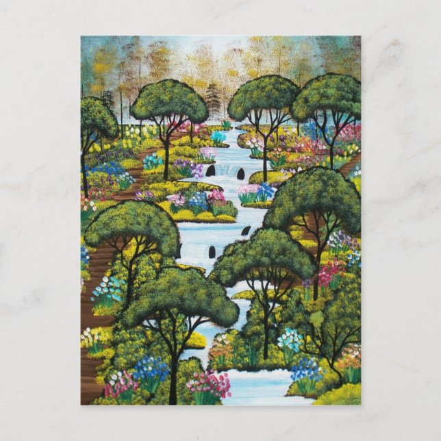 FOLK ART Early Morning BY LORI EVERETT postcard (Front)