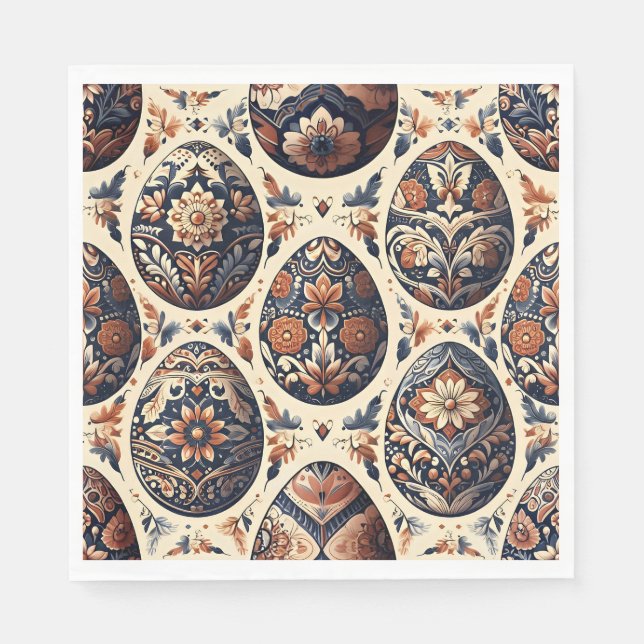 Folk Art Easter Egg Napkins (Front)