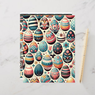 Folk Art Easter Eggs Scrapbook Paper