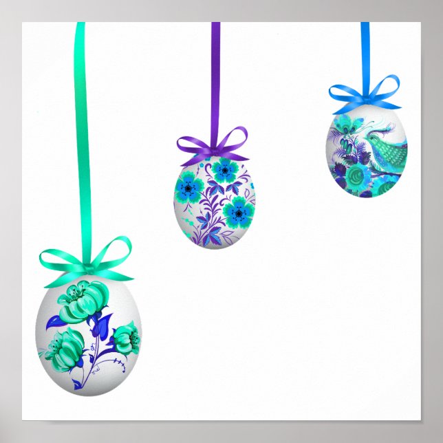 Folk Art Eggs (Ukrainian-inspired) Poster (Front)