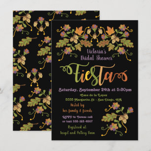 Folk Art Embroidery Mexican Fiesta Bridal Shower Invitation