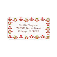 Folk Art Floral Border Cute Cosy Rustic Autumn