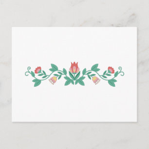 Folk Art Floral Border Postcard
