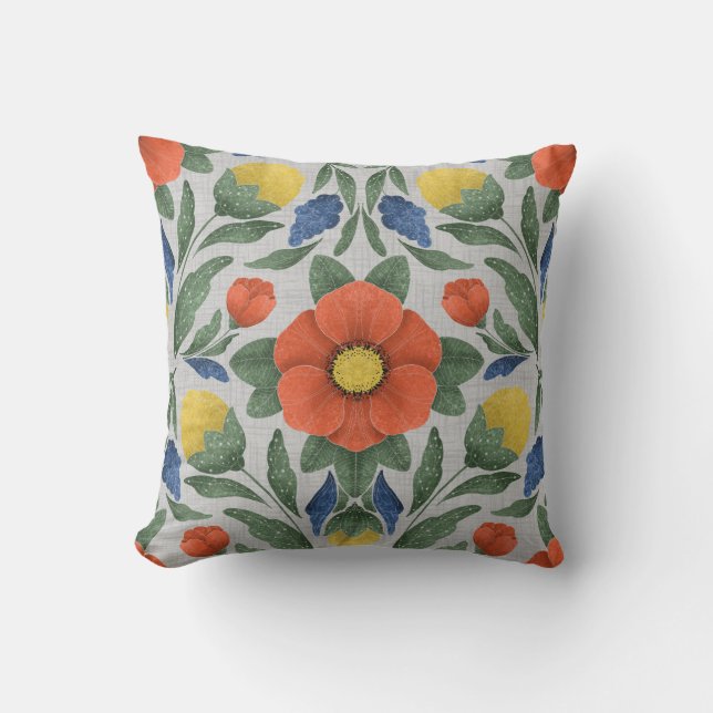 Folk Art Floral Cushion (Front)