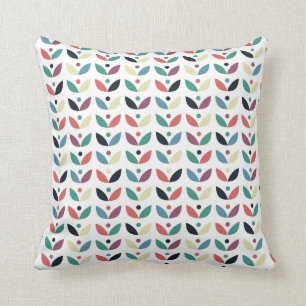 Folk Art Floral Geometric Pattern Cushion
