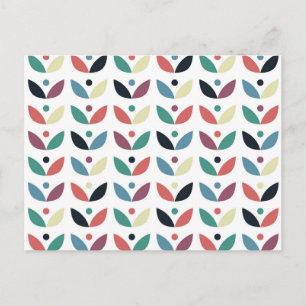 Folk Art Floral Geometric Pattern Holiday Postcard