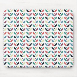Folk Art Floral Geometric Pattern Mouse Mat