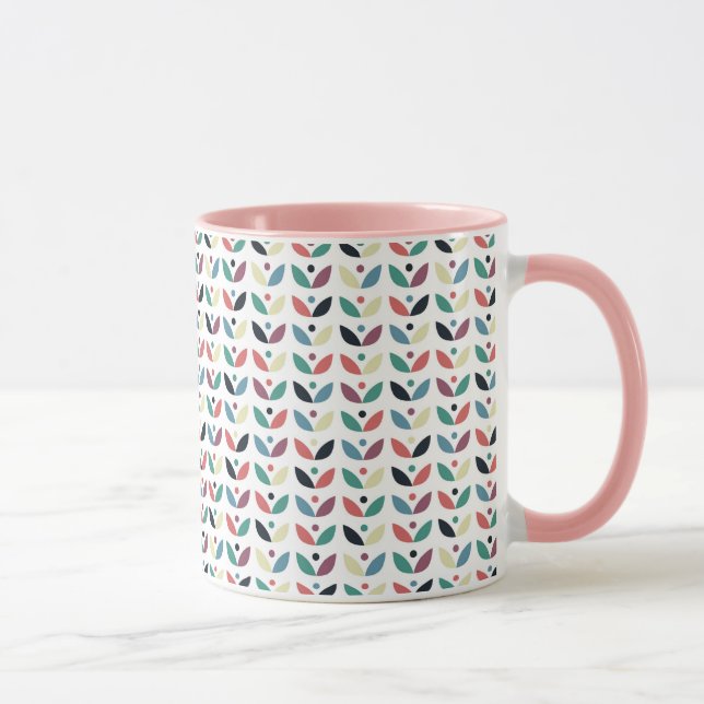 Folk Art Floral Geometric Pattern Mug (Right)