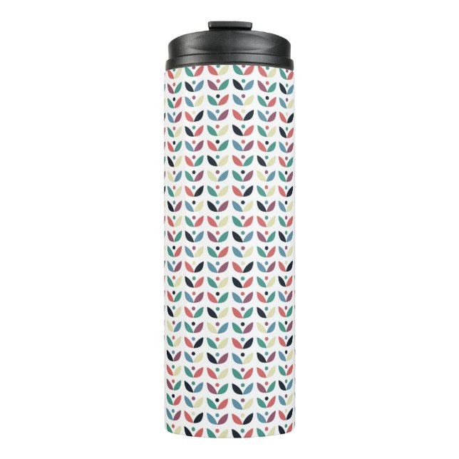 Folk Art Floral Geometric Pattern Thermal Tumbler (Front)