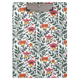 Folk art floral pattern clipboard