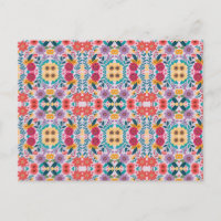 Folk Art Floral Pattern in Vibrant Colours