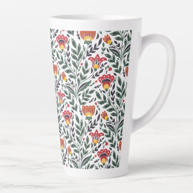 Folk art floral pattern latte mug (Right)