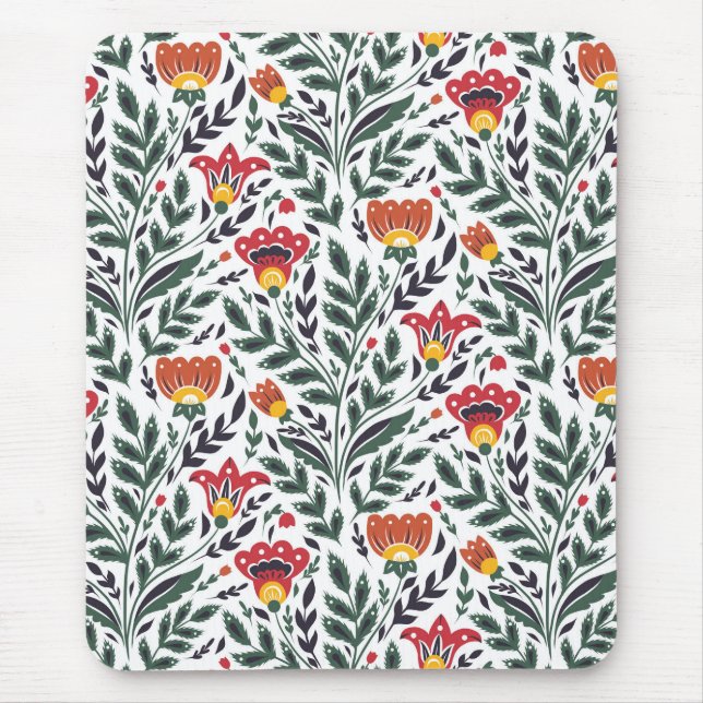 Folk art floral pattern mouse mat (Front)