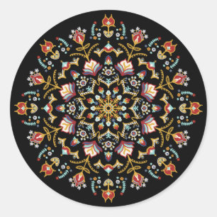 Folk Art Floral Sticker