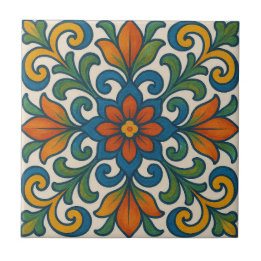 Folk Art Floral Tile