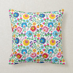 Folk Art Flower Pattern 2 Cushion