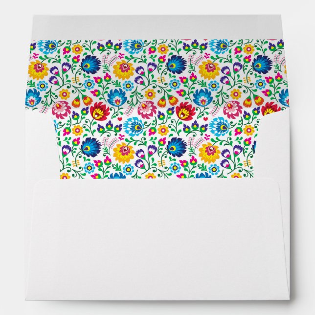 Folk Art Flower Pattern 2 Envelope (Back (Bottom))