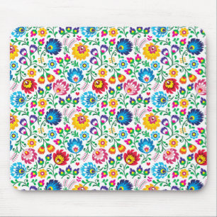 Folk Art Flower Pattern 2 Mouse Mat