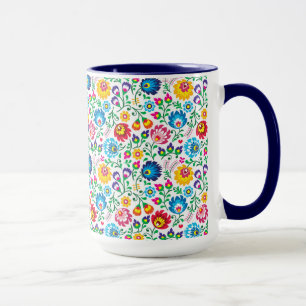 Folk Art Flower Pattern 2 Mug