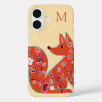 Folk Art Flower Pattern Fox Personalised