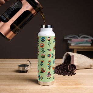 Folk Art Flower Water Bottle