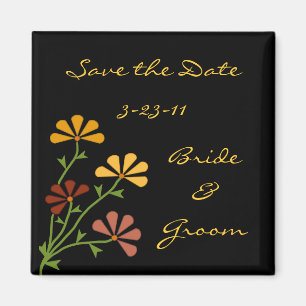 Folk Art Flowers Save the Date Magnet