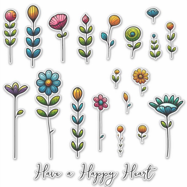 Folk Art Flowers & Saying (14": sizes 1.3" - 6.6") (Front)