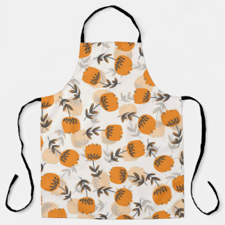 Folk Art Flowers Scandinavian Style Apron