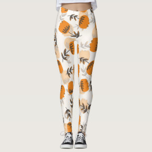 Folk Art Flowers Scandinavian Style Leggings