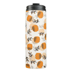 Folk Art Flowers Scandinavian Style Thermal Tumbler