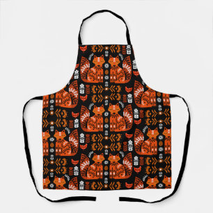 Folk Art Fox And Hen Apron