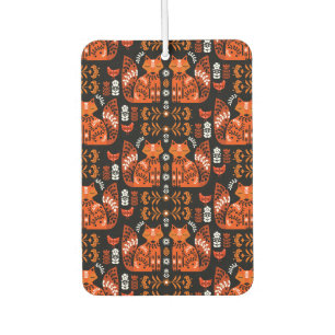 Folk Art Fox And Hen Car Air Freshener