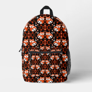 Folk Art Fox Print Decor Printed Backpack