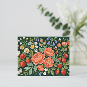 Folk Art Garden Scenery Postcard