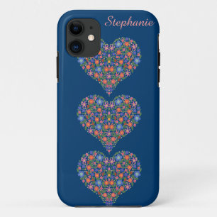 Folk Art Hearts, Deep Blue iPhone 5/5s Xtreme Case
