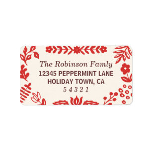 Folk Art Holiday Address Labels