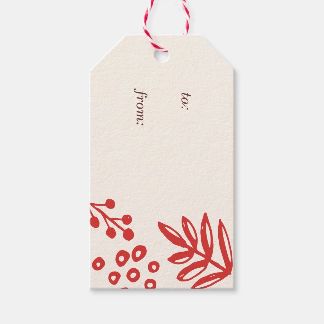 Folk Art Holiday Gift Tags (Front)