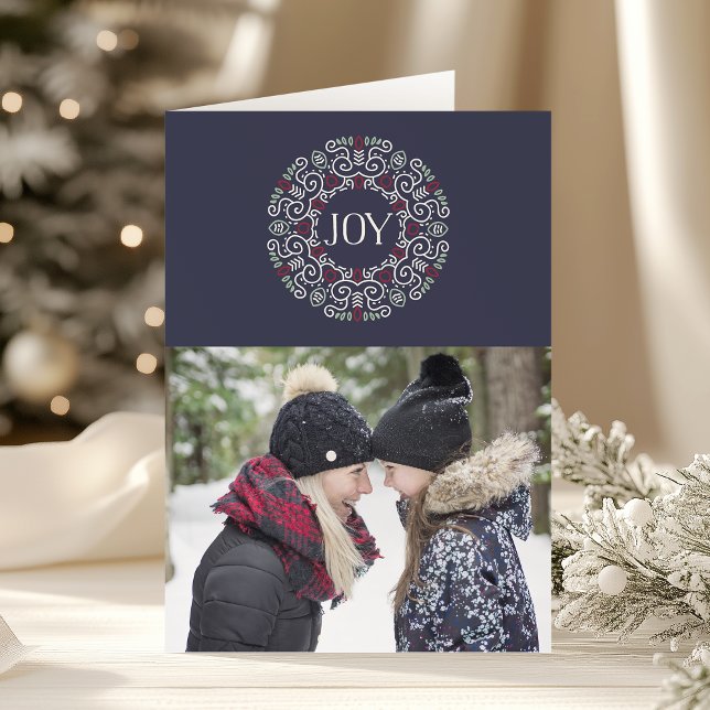 Folk Art Joy | Folded Holiday Photo (Creator Uploaded)