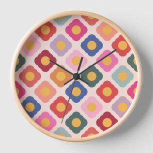 Folk Art Kitchen Wall Clock
