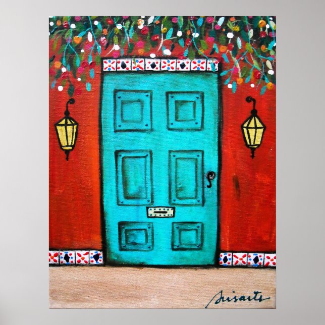 FOLK ART MEXICAN DOOR PAINTING POSTER (Front)