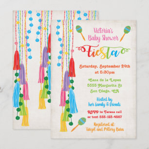 Folk Art Mexican Fiesta Baby Shower Invitation