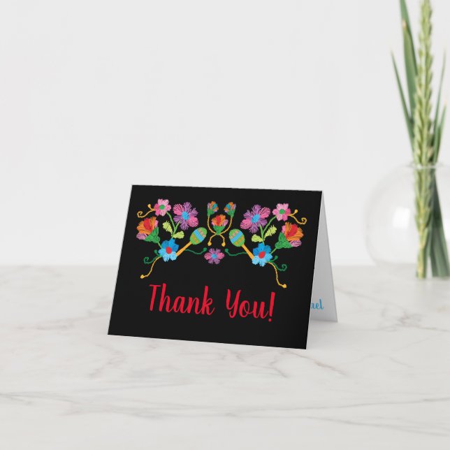 Folk Art Mexican Fiesta thank you note cards (Front)