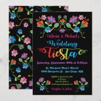 Folk Art Mexican Fiesta Wedding Invitation