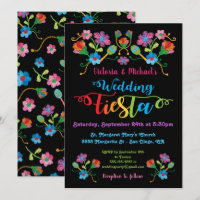 Folk Art Mexican Fiesta Wedding Invitation