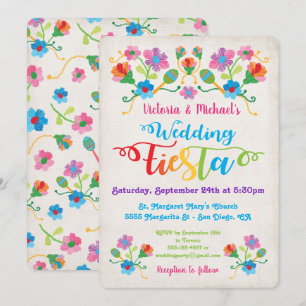Folk Art Mexican Fiesta Wedding Invitation
