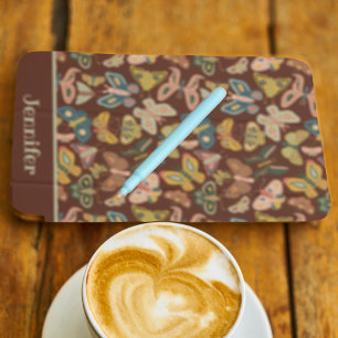 Folk Art Moths Butterflies on Brown Personalised iPad Pro Cover